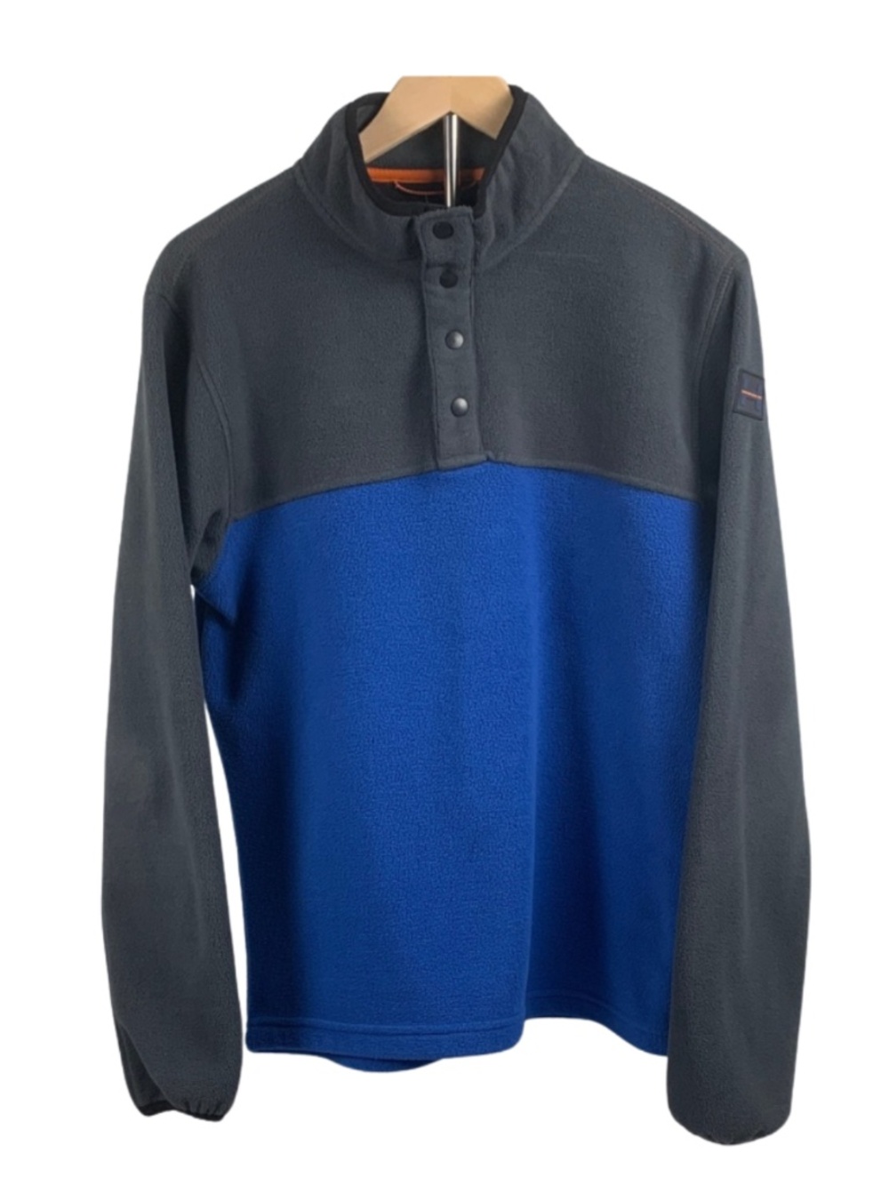Hawke & Co Quarter Snap Colorblock Fleece Pullover Grey and Blue Men's Small
